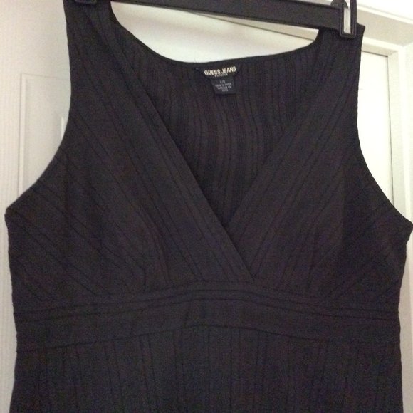 Black Y2K Guess Dress | Sz. L | Deep V Neck Line | Sexy and Cute - Picture 3 of 9
